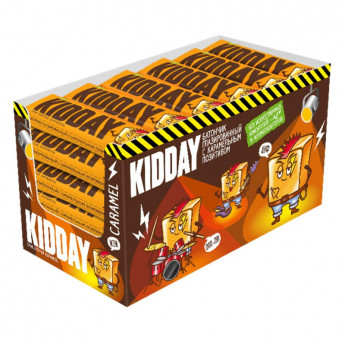 Шоколадный батончик глазированный Kidday Карамель, 40гх30шт/уп, комплект 30 шт