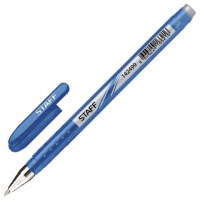 Ручка "Пиши-стирай" гелевая STAFF, корпус синий, хромированные детали, узел 0,5 мм, линия 0,38 мм, синяя