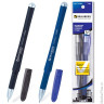 Ручки гелевые BRAUBERG "Impulse", набор 2 шт., корпус прозрачный, 0,5 мм, упаковка с подвесом (синяя, черная), 141304