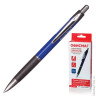 Ручка шариковая ОФИСМАГ автоматическая, RBP043, хромированные детали, 0,7 мм, резиновый держатель, синяя, 141877