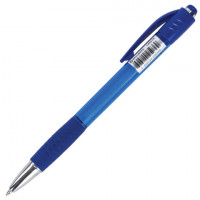 Ручка шариковая автоматическая с грипом BRAUBERG SUPER, СИНЯЯ, корпус синий, узел 0,7 мм, линия письма 0,35 мм., 143374