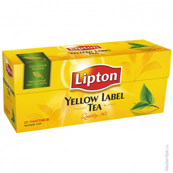 Чай Lipton Yellow Label, черный, 25*2г
