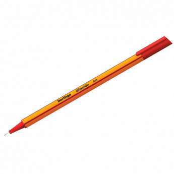 Ручка капиллярная Berlingo 'Rapido' красная, 0,4мм, трехгранная, 12 шт/в уп