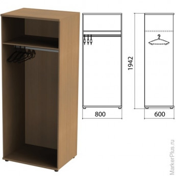 Шкаф (каркас) для одежды 'Этюд' (ш800*г600*в1942 мм), дуб онтарио 160, 400002, ш/к 00584