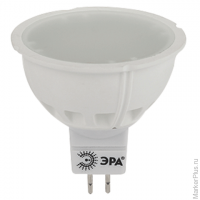Лампа светодиодная ЭРА, 6 (50) Вт, цоколь GU5.3, MR16, теплый белый свет, 30000 ч., LED smdMR16-6w-8