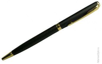Ручка шариковая "Sonnet Matte Black GT Slim" черная, 1,0мм, поворотный механизм, подар.уп.