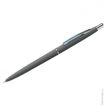 Ручка шариковая "Silk Premium" синяя, 0,7мм, корпус серый/хром, автоматическая, пластик.футляр