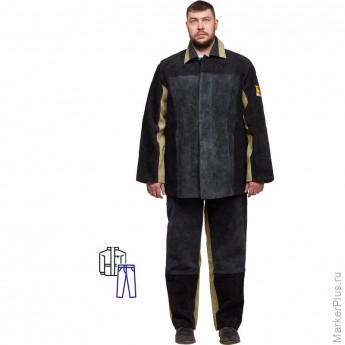 Спец.костюм Костюм сварщика брезент+спилок кур/брюки (р.52-54) 170-176
