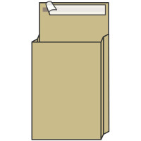 Пакет почтовый C4, UltraPac, 229*324*40мм, коричневый крафт, отр. лента, 130г/м2, 50 шт/в уп