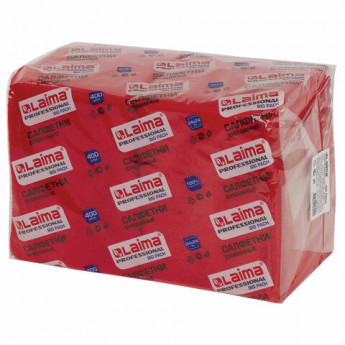 Салфетки бумажные 400 шт., 24х24 см, LAIMA, "Big Pack", красные (интенсив), 100% целлюлоза, 111795, комплект 400 шт