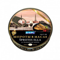 Рыбные консервы шпроты Барс в масле из балтийской кильки ж/б ключ, 160г