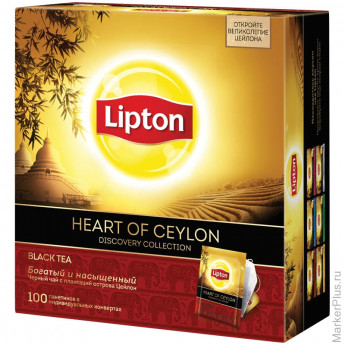 Чай Lipton "Discovery. Heart of Ceylon", черный, 100 пакетиков по 2г