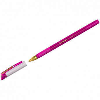 Ручка шариковая Berlingo "xGold" розовая, 0,7мм, игольчатый стержень, грип 12 шт/в уп