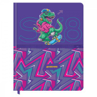 Дневник 1-11 кл. 48л. (твердый) BG 'Dinosaur', иск. кожа, печать, карман на молнии, ляссе