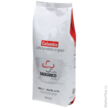 Кофе в зернах MOKARICO "Columbia", натуральный, арабика 80% робуста 20%, 1000 г, вакуумная упаковка,