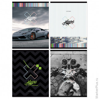 Тетрадь 96л., А5, линия BG "На хайпе", выб. лак, 4 шт/в уп