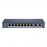 Коммутатор HiWatch DS-S1008P 8x100Mb 2G 8PoE+ 60W неуправляемый