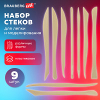 Стеки для лепки и моделирования пластиковые НАБОР 9 шт., BRAUBERG ART CLASSIC, 271169, комплект 9 шт