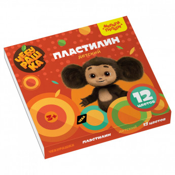 Пластилин Мульти-Пульти 'Чебурашка', 12 цветов, 180г, со стеком, картон