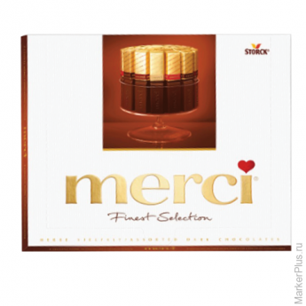 Конфеты шоколадные MERCI (Мерси), ассорти из темного шоколада, 250 г, картонная коробка, 015423-35/4