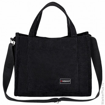 Сумка шоппер HEIKKI MINI (ХЕЙКИ), вельвет, 25х20 см, черный, 272439