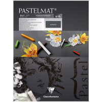 Альбом для пастели 12л. 300*400мм на склейке Clairefontaine "Pastelmat", 360г/м2, бархат, антрацит