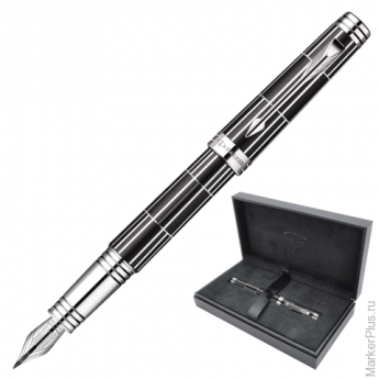 Ручка перьевая PARKER Premier Luxury Black CT корпус латунь, палладиевые детали, 1876380, черная