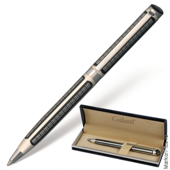 Ручка шариковая GALANT "Olympic Silver", подарочная, корпус серебристый/черный, хромированные детали
