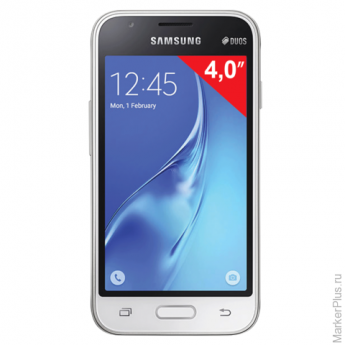 Смартфон SAMSUNG Galaxy J1 mini, 2 SIM, 4,0", 3G, 0,3/5 Мп, 8 Гб, microSD, белый, пластик, SM-J105HZWDSER