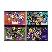 Альбом для рисования 16л., А4, на скрепке BG "Монстр-пати", ассорти Альбом для рисования 16л., А4, на скрепке BG "Монстр-пати", ассорти