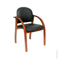 Конференц-кресло Chairman 659 WD, экокожа черная матовая/тем.орех