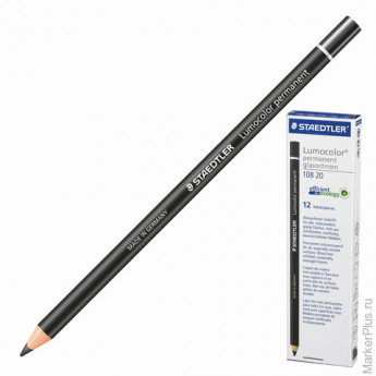 Маркер-карандаш сухой перманентный для любой поверхности, черный, 4,5 мм, STAEDTLER (Штедлер), 108 20-9 2 шт/в уп