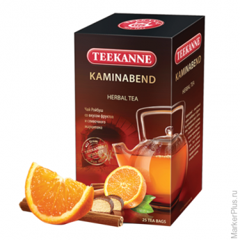 Чай TEEKANNE (Тикане) "Kaminabend", травяной, ройбуш, 25 пакетиков в конверте