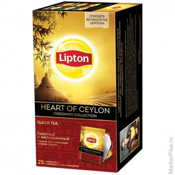 Чай Lipton Discovery Heart of Ceylon, черный, 25 пакетиков по 2гр