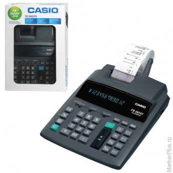 Калькулятор CASIO печатающий FR-2650T-GYB, 12 разрядов, от сети, 335х206 мм, (бумажный ролик 110364,