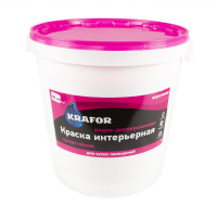 Краска водно-дисперсионная интерьерн суперстойк,Krafor,40 кг,белая