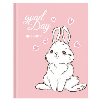 Дневник 1-4 класс 48 л., твердый, ЮНЛАНДИЯ, глянцевая ламинация, с подсказом, 'Bunny', 106348