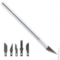 Инструмент для моделирования "Нож цанговый", 6 лезвий в комплекте, металлический корпус, ЗВЕЗДА, 110