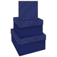 Набор квадратных коробок 3в1, MESHU 'Blue style. Top.', (19,5*19,5*11-15,5*15,5*9см)