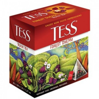 Чай TESS FOREST DREAM черный пирамидки 20шт, комплект 20 шт