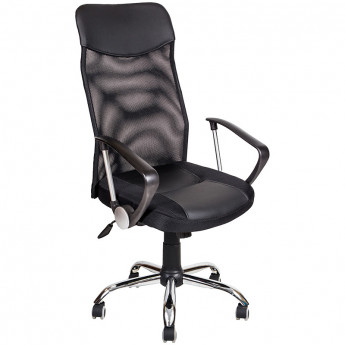 Кресло руководителя Алвест AV 128 CH (682 SL), спинка ткань-сетка/сиденье TWчерная, механизм качания
