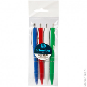 Набор автоматических шариковых ручек Schneider "K15" 4шт., синие, 1,0мм, корпус ассорти, комплект 4 шт