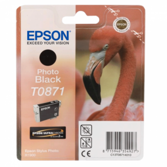 Картридж струйный EPSON (C13T08714010) Stylus Photo R1900, черный фото, оригинальный