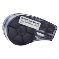 Картридж Vell M21-500-595-WT (12.7 мм / 6.4 м, винил, чер. на бел,VL142807)