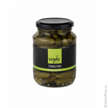 Огурцы Консервация Vegda product маринованные пикули, стекло, 370г