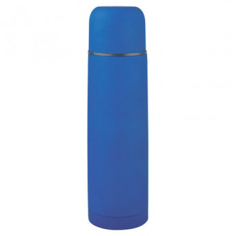 Термос ЛАЙМА классический с узким горлом, 1л, нержавеющая сталь, синий, 605124
