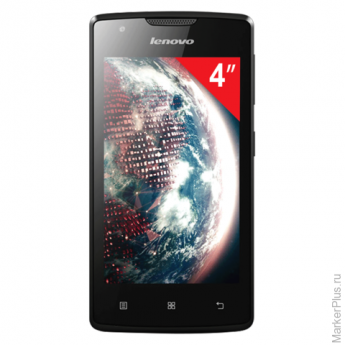 Смартфон LENOVO A1000, 4", 2 SIM, 3G, 0,3/5 Мп, 8 Гб, microSD, черный, пластик, PA1R0025RU