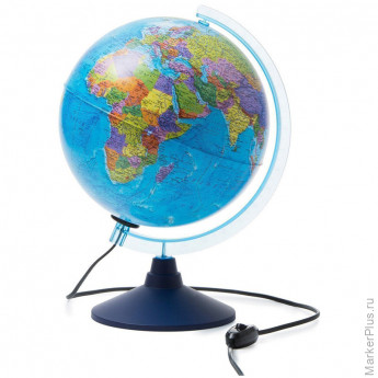 Глобус "День и ночь" с двойной картой - политической и звездного неба Globen, 25см, с подсветкой от сети