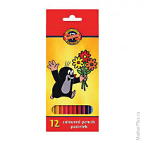 Карандаши цветные KOH-I-NOOR 'Крот', 12 цветов, грифель 3,2 мм, заточенные, европодвес, 3652012026KSRV