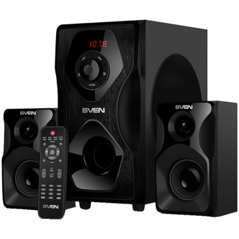 Колонки Sven MS-2055, 2*12,5W+Subwoofer 30W, Bluetooth, FM, LED-дисплей, пульт, USB, SD, черный